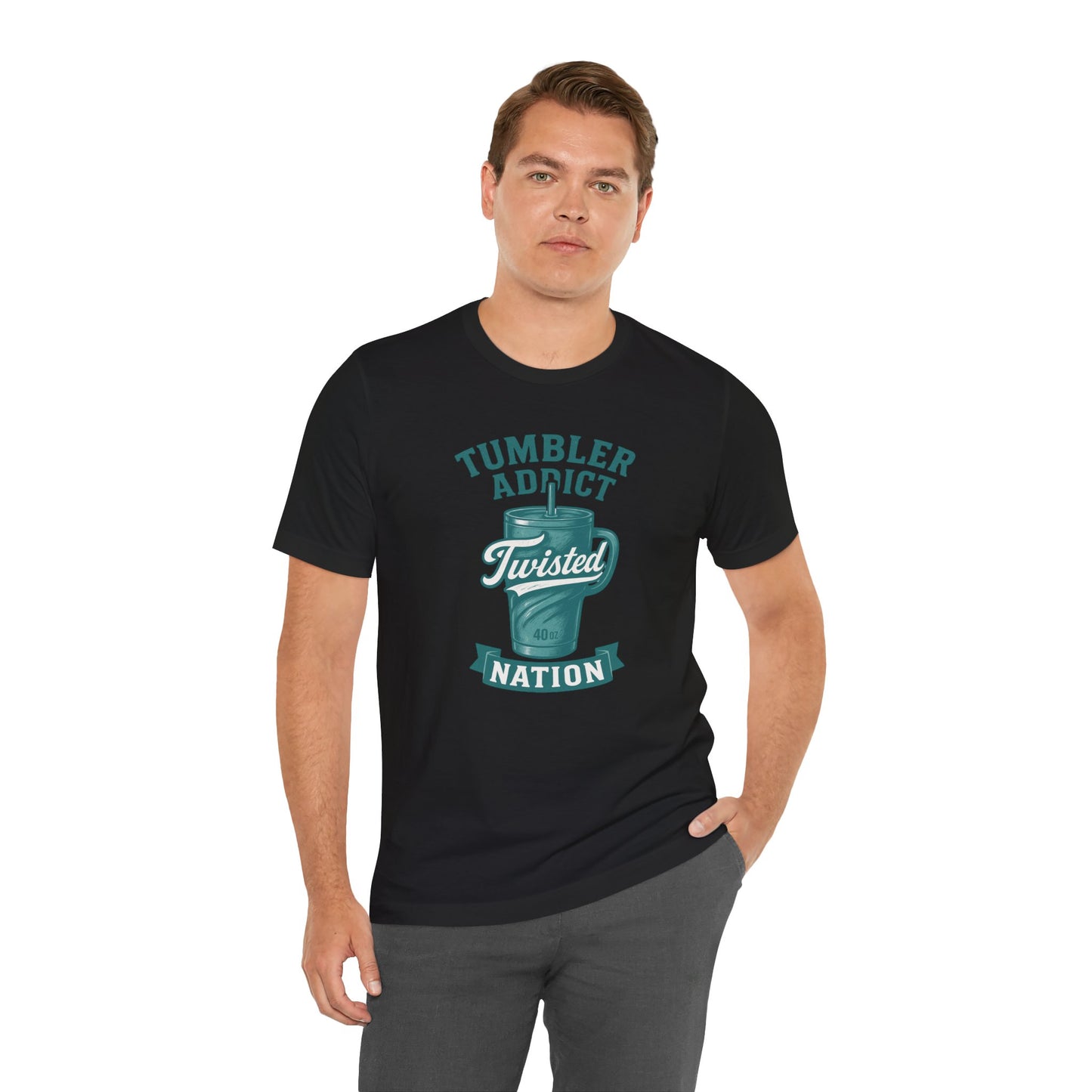 Twisted Nation Tumbler Addict Tee – Fun Unisex Jersey Short Sleeve, Perfect Gift for Drink Lovers, Casual Wear, Summer, Parties