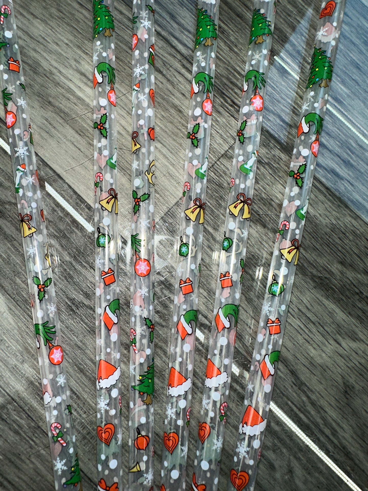10 inch Grinchy Christmas Straw
