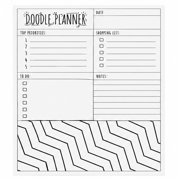 Doodle Planner interior zigzag pattern