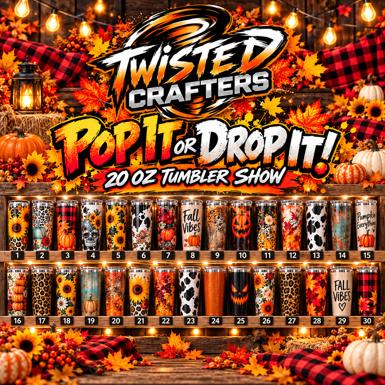 10/14 LIVE WEDNESDAY 7pm ET Pop It or Drop It TUMBLER