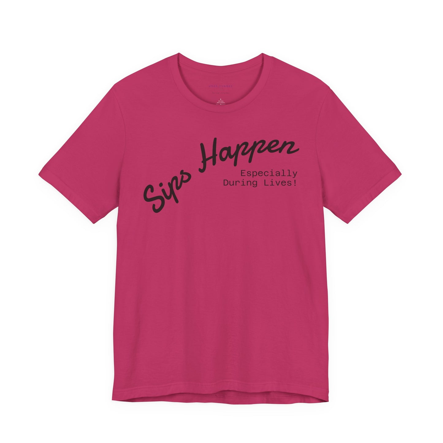 Sip Happens Unisex Jersey Tee | Funny T-Shirt for Coffee Lovers | Perfect Gift for Birthdays, Parties, and More
