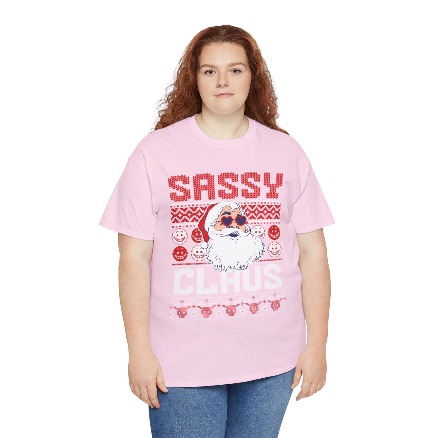 Sassy Clause Christmas Unisex Heavy Cotton Tee