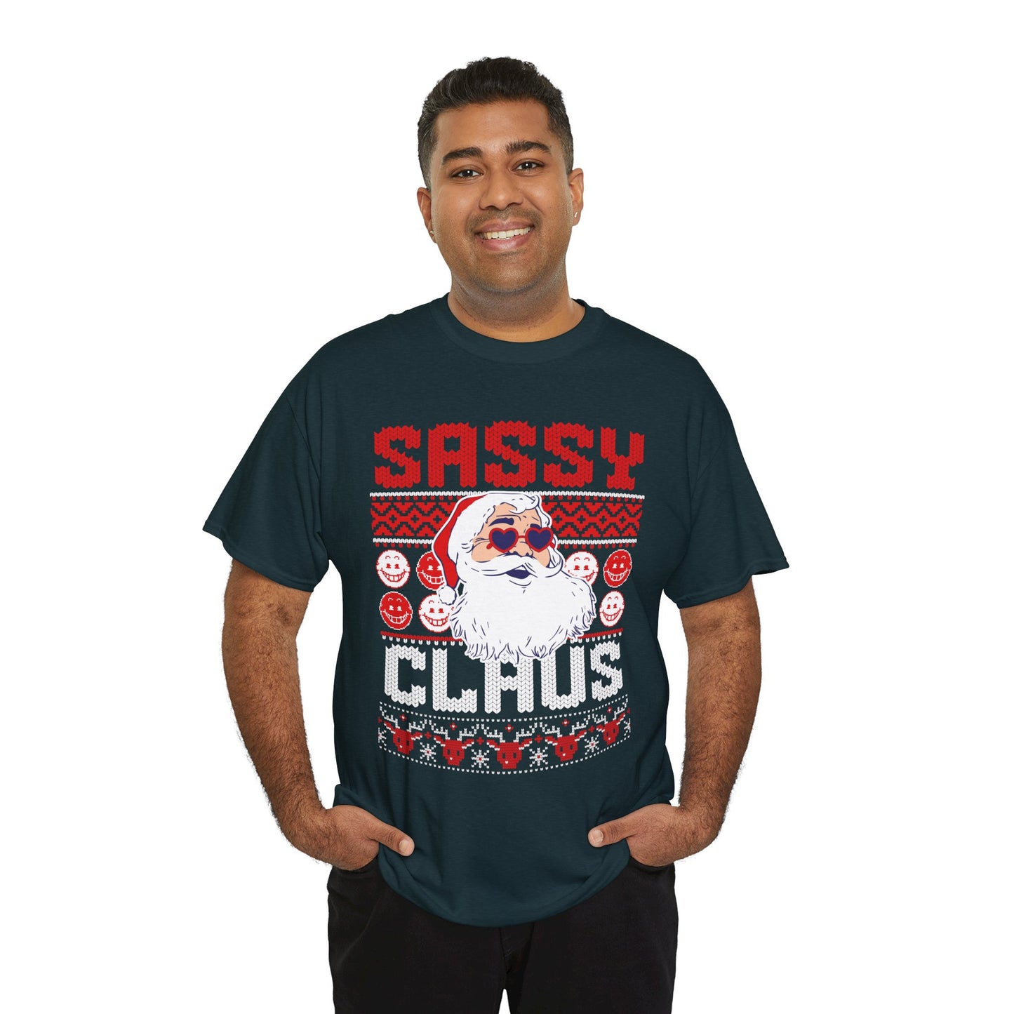 Sassy Clause Christmas Unisex Heavy Cotton Tee