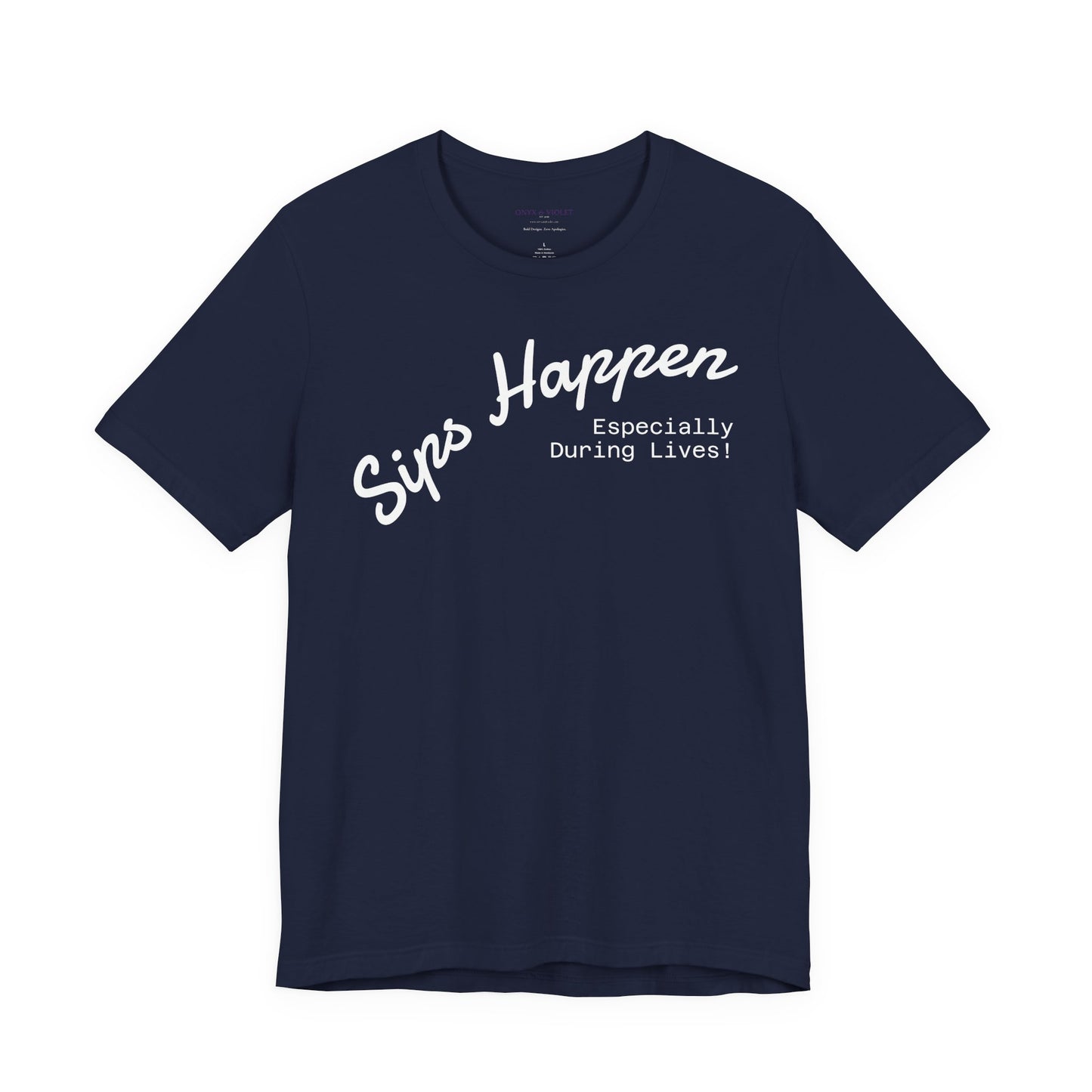 Sip Happens Unisex Jersey Tee | Funny T-Shirt for Coffee Lovers | Perfect Gift for Birthdays, Parties, and More