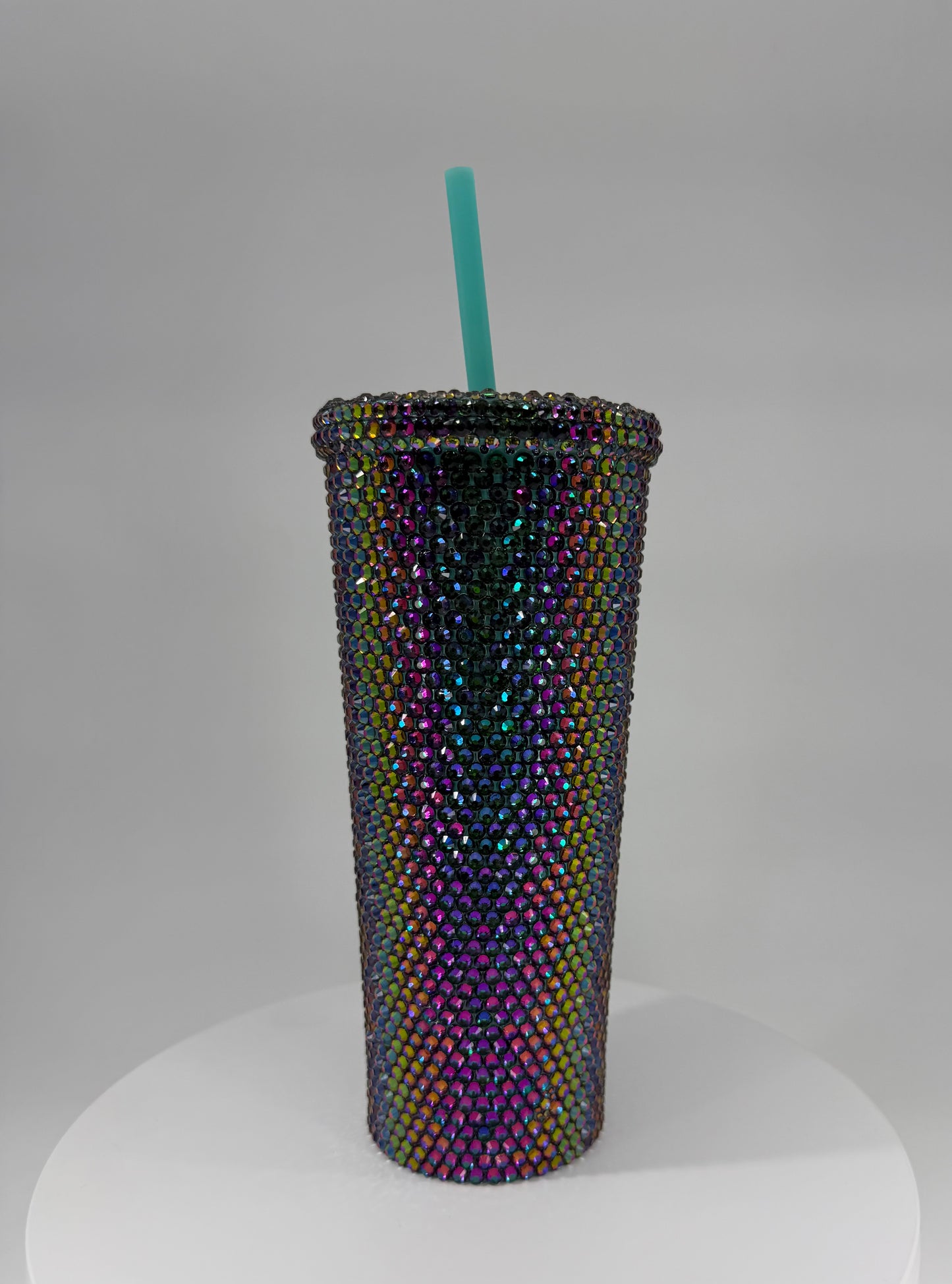 Rhinestone 24oz Teal Taper