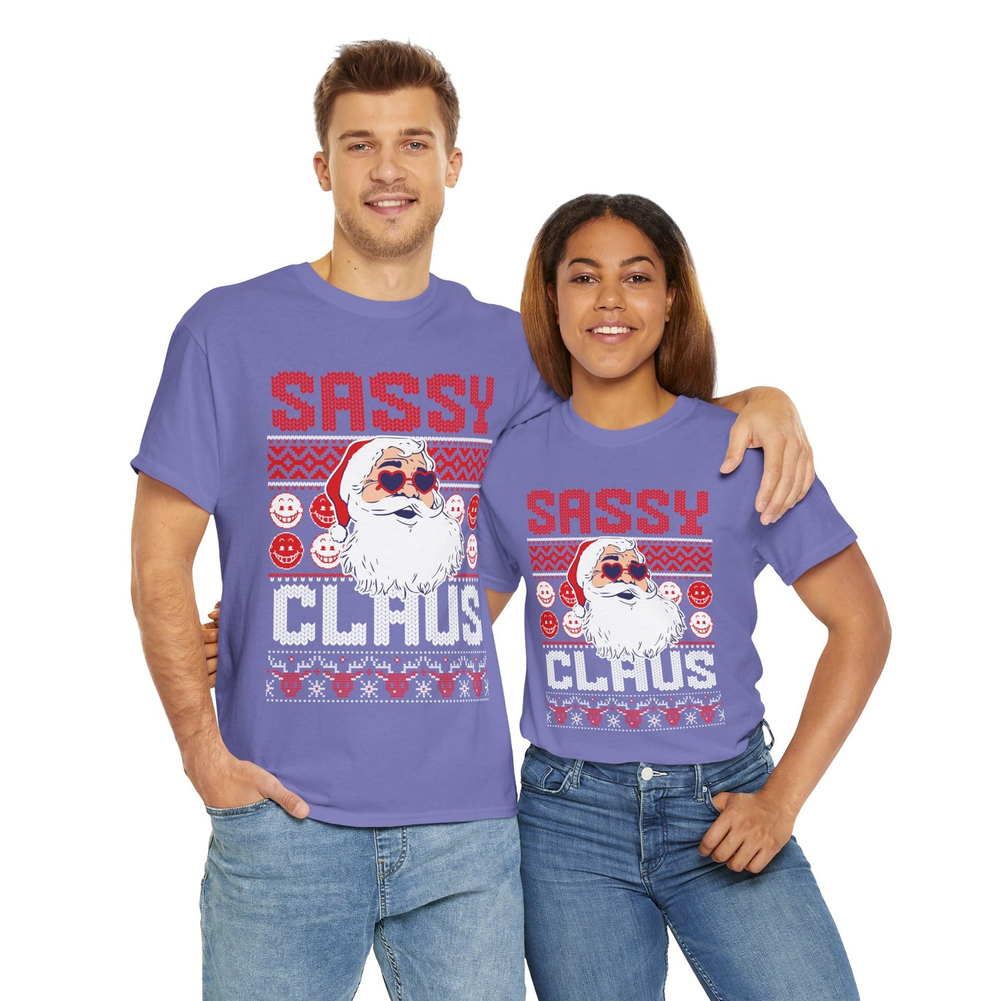 Sassy Clause Christmas Unisex Heavy Cotton Tee