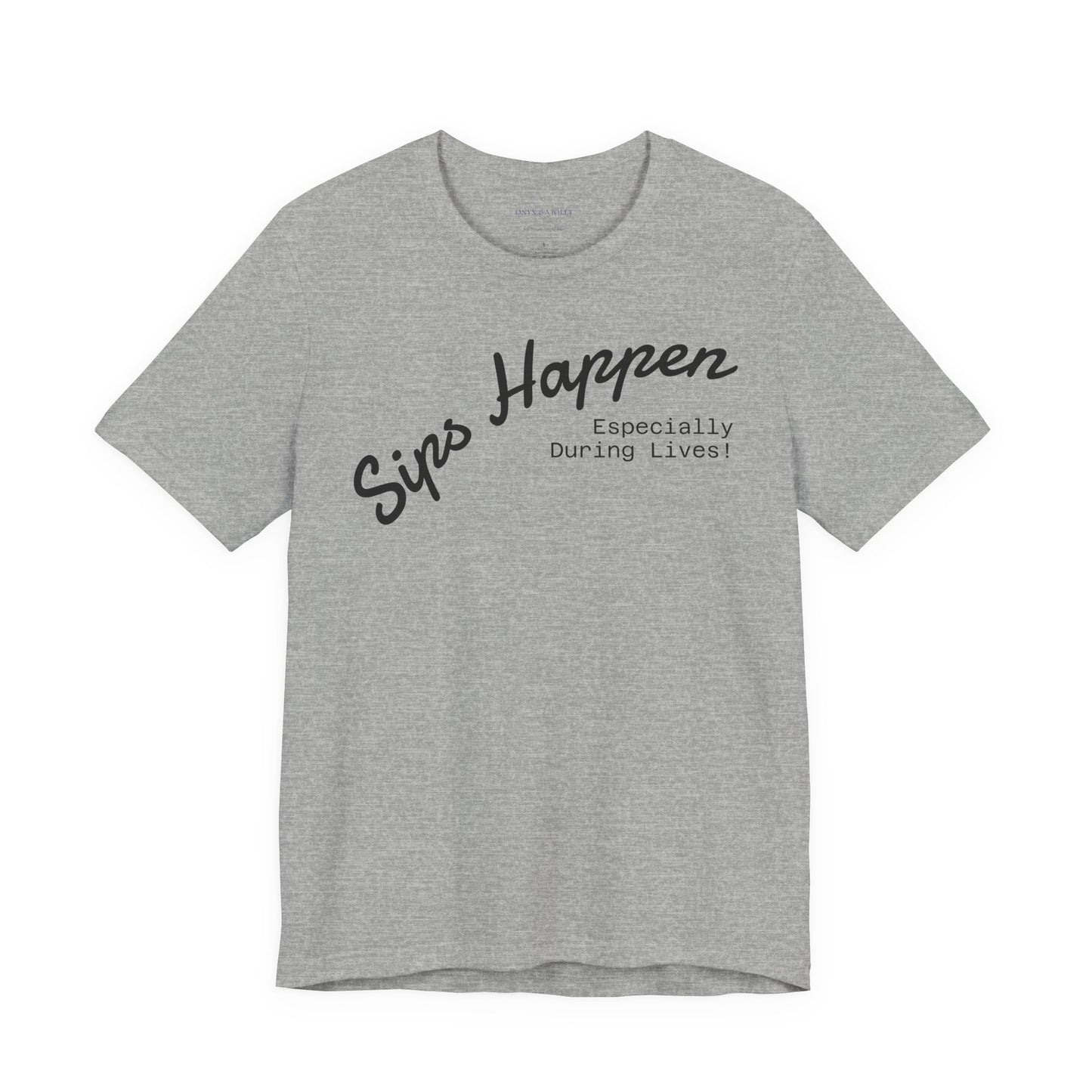 Sip Happens Unisex Jersey Tee | Funny T-Shirt for Coffee Lovers | Perfect Gift for Birthdays, Parties, and More