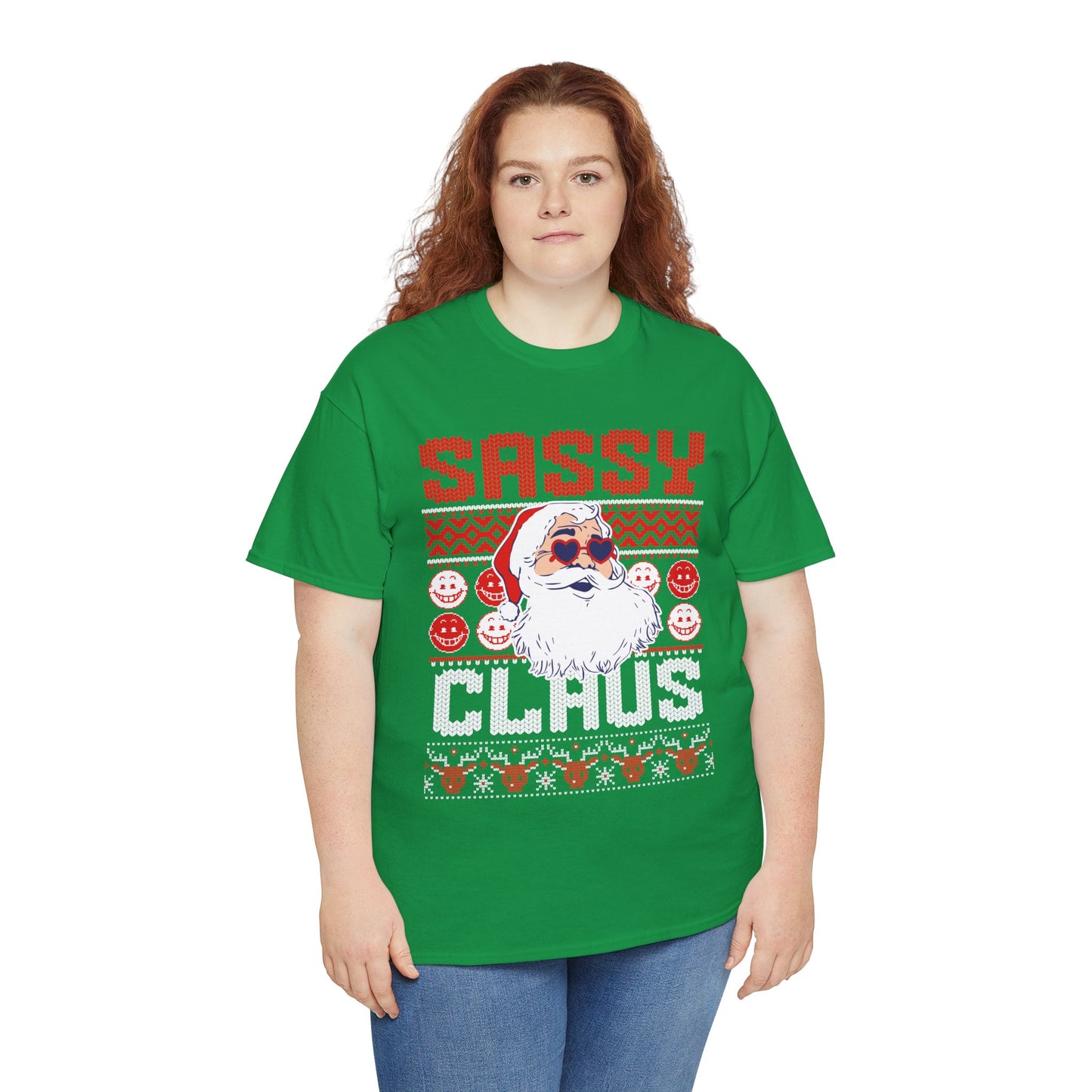 Sassy Clause Christmas Unisex Heavy Cotton Tee