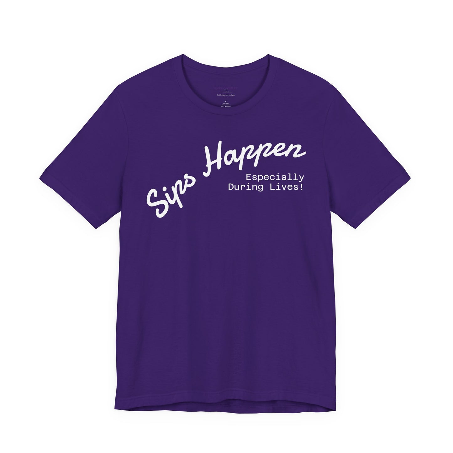 Sip Happens Unisex Jersey Tee | Funny T-Shirt for Coffee Lovers | Perfect Gift for Birthdays, Parties, and More