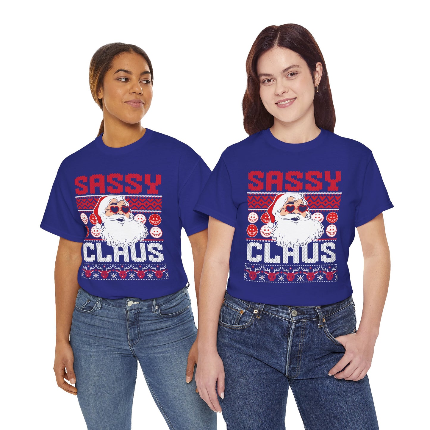 Sassy Clause Christmas Unisex Heavy Cotton Tee