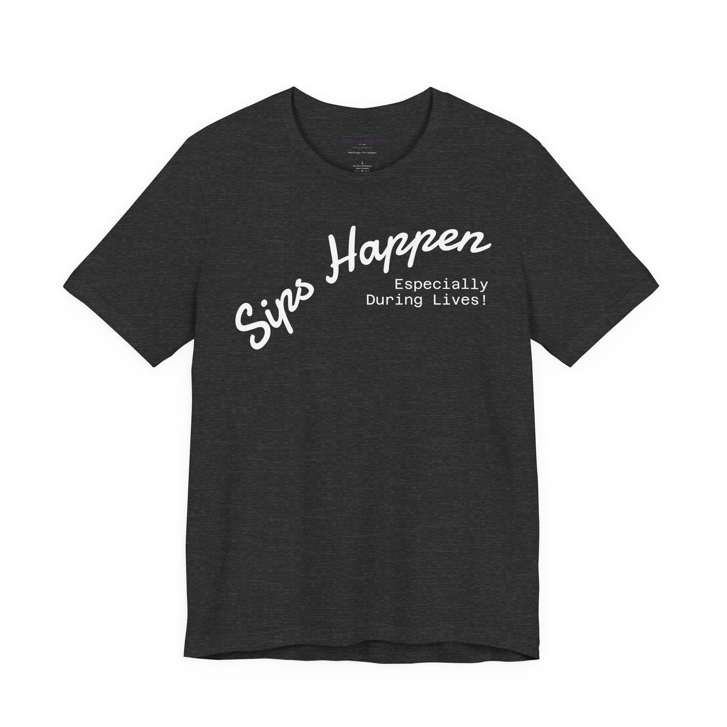 Sip Happens Unisex Jersey Tee | Funny T-Shirt for Coffee Lovers | Perfect Gift for Birthdays, Parties, and More