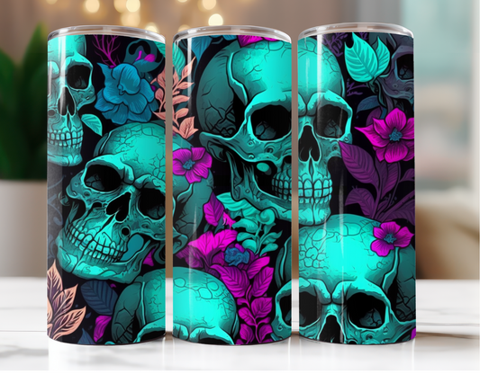 Teal Skulls