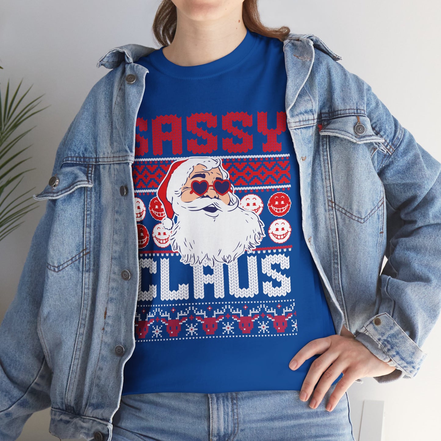 Sassy Clause Christmas Unisex Heavy Cotton Tee