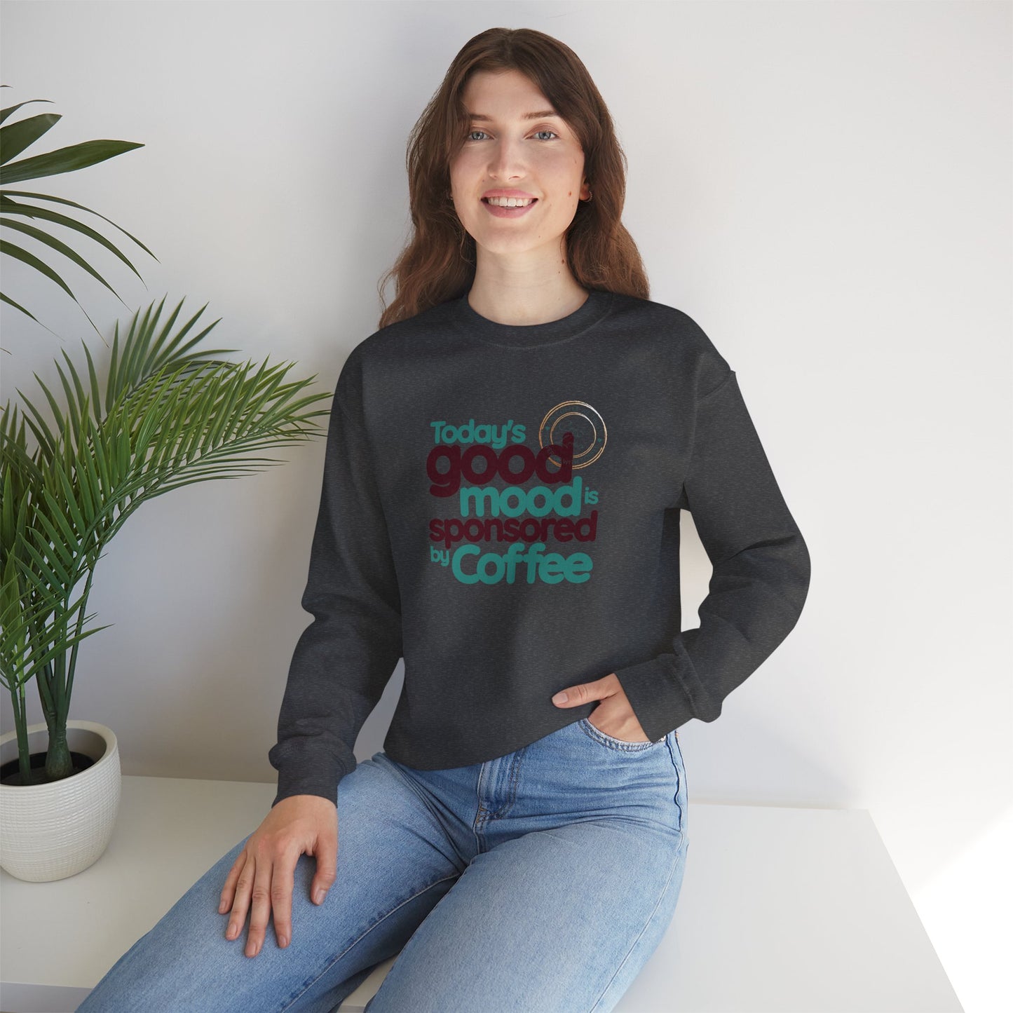 Today's Good Mood Is Sponsored By Coffee Unisex Heavy Blend™ Crewneck Sweatshirt