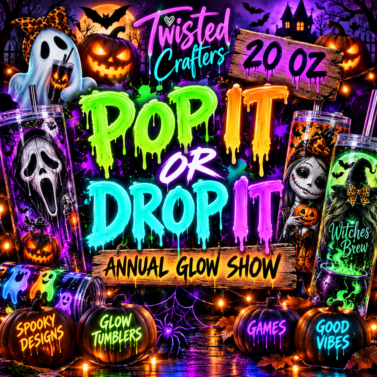 GLOW SHOW LIVE WEDNESDAY 7pm ET Pop It or Drop It TUMBLER