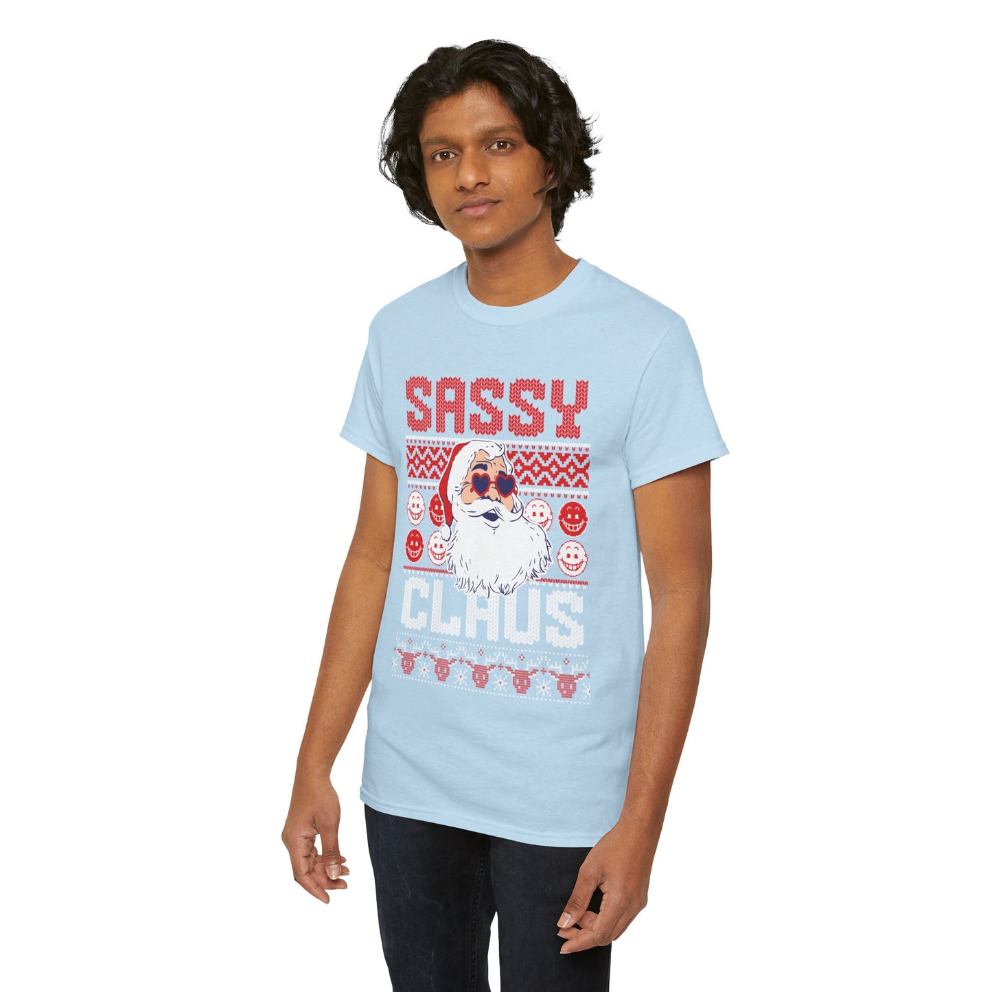 Sassy Clause Christmas Unisex Heavy Cotton Tee