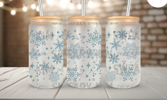 Dusty Blue Snowflakes
