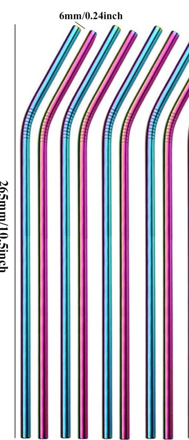 Metal Rainbow Stainless Straw for 20oz and 30oz Tumblers