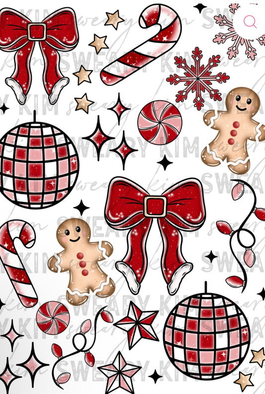 Red Christmas Gingerbread Celebration