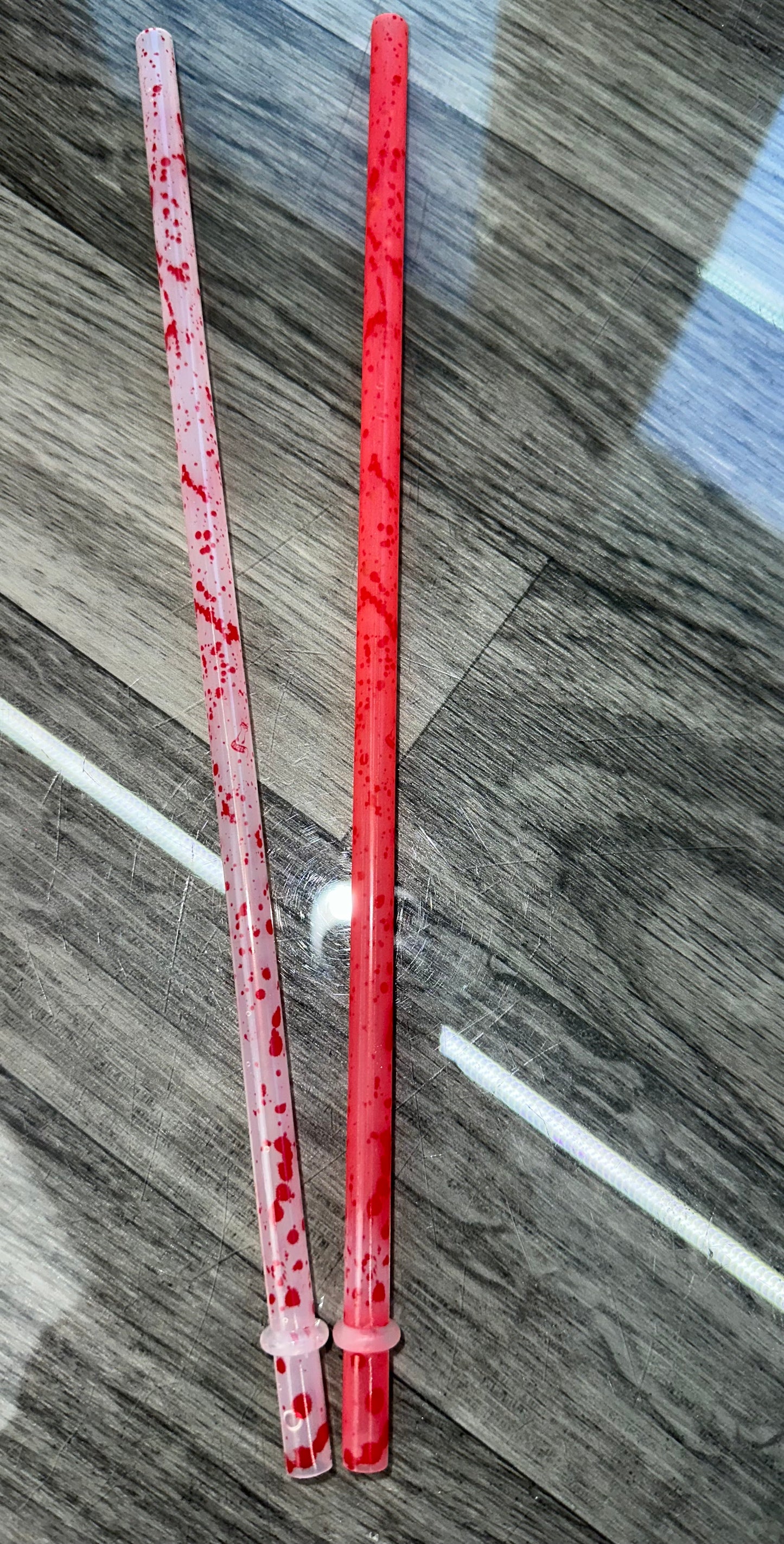 10 inch Blood Splatter Color Changing Straw