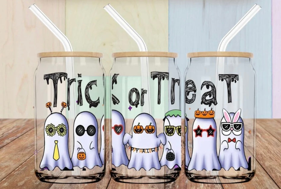 Trick or Treat Ghosts Glass Libby