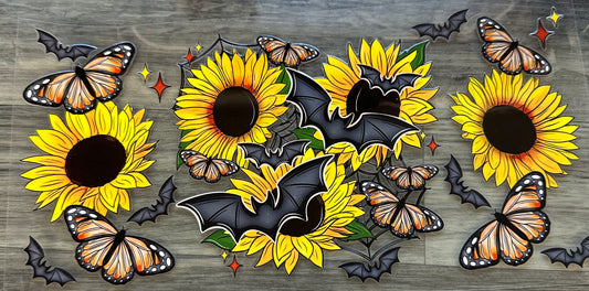 Fall Sunflower Bats Butterfly