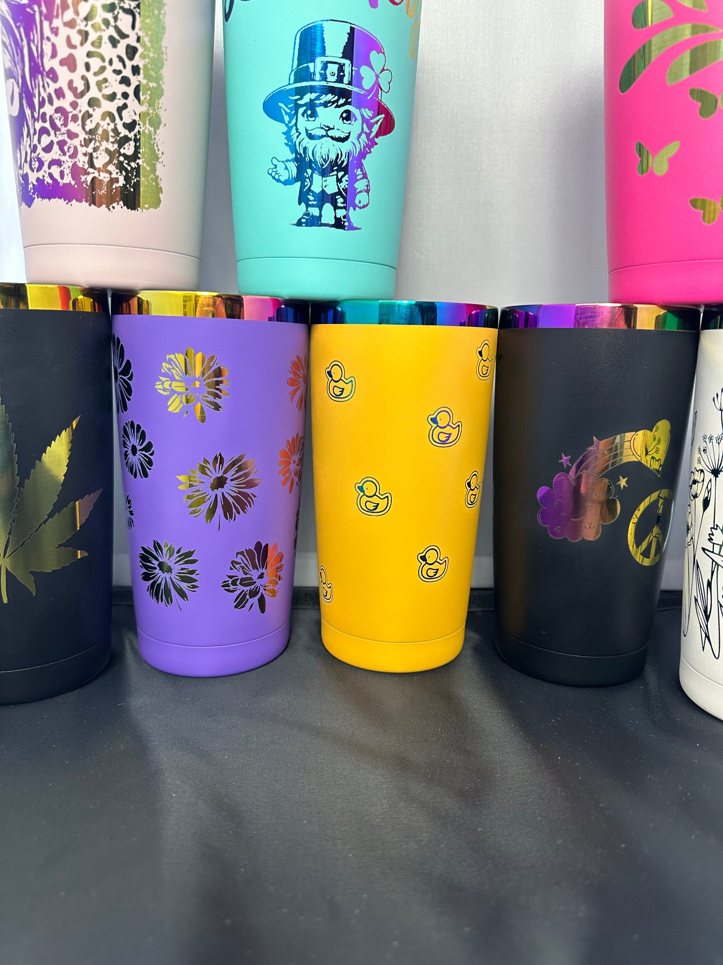 20oz Laser Engraved Rainbow Tumbler