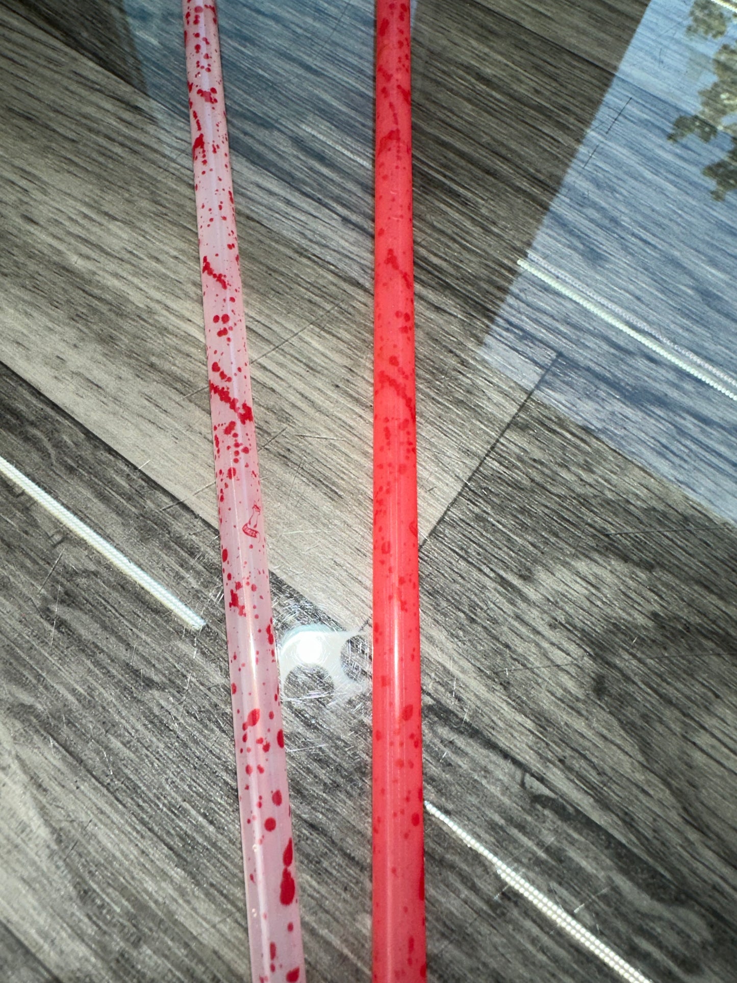 10 inch Blood Splatter Color Changing Straw