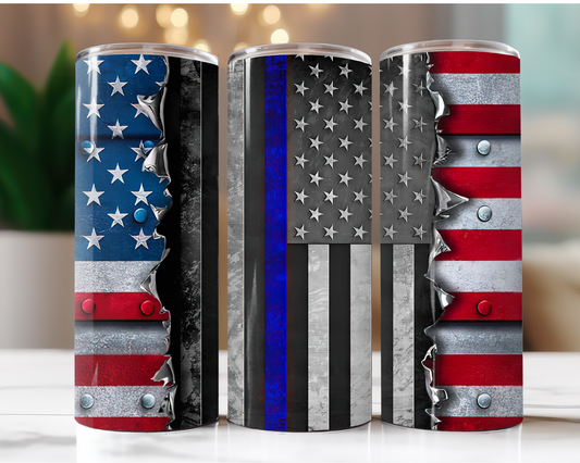 American and Thin Blue Line Flag