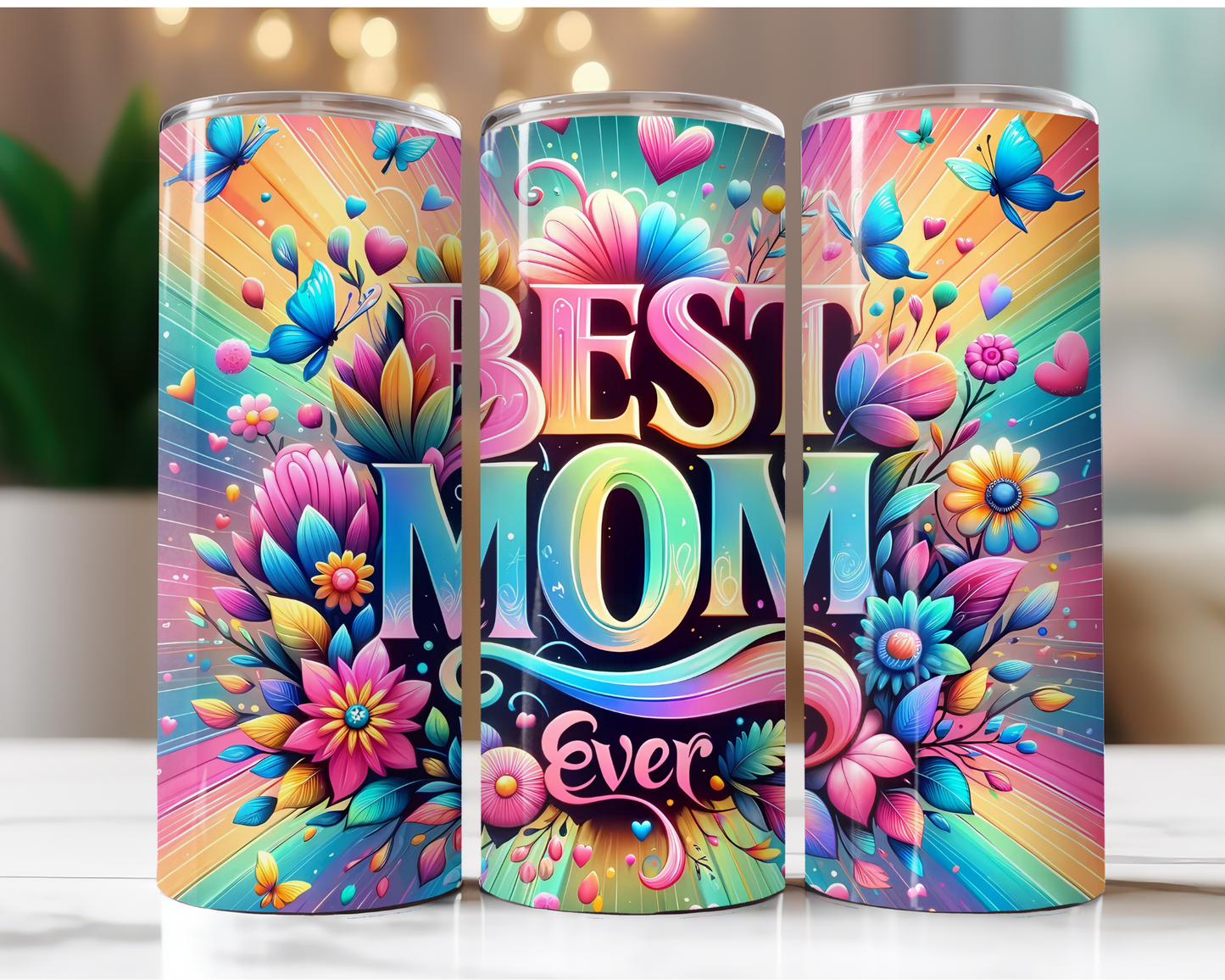 Rainbow Colorful Best Mom