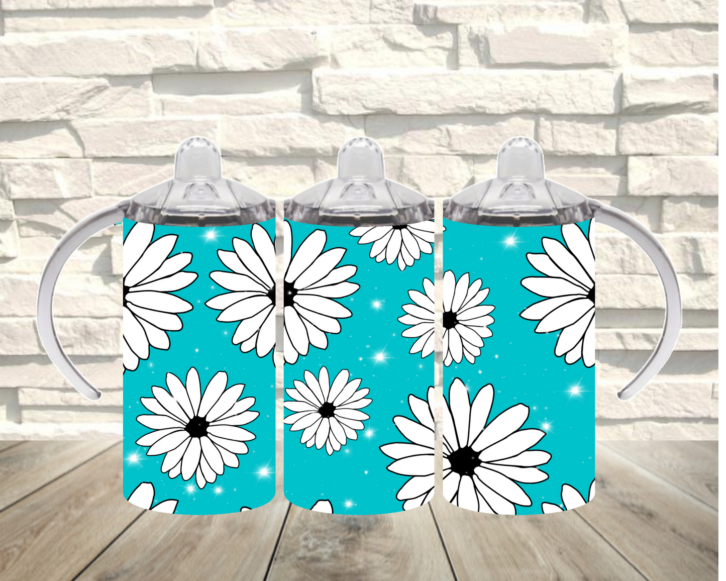 Teal Daisy Sippy Cup