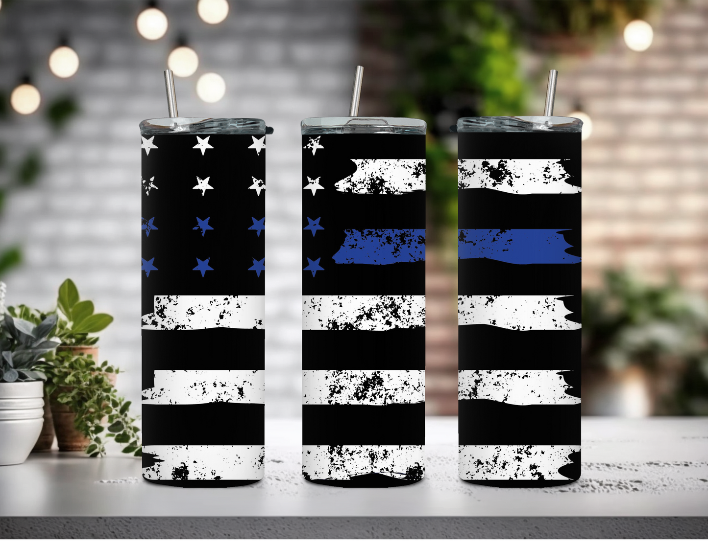 Thin Blue Line Police Flag