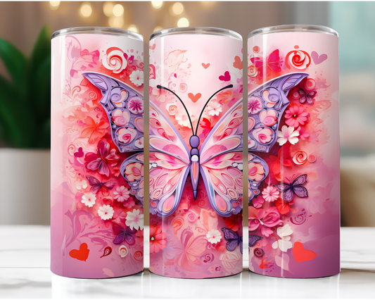 Pink and Purple Floral Butterfly