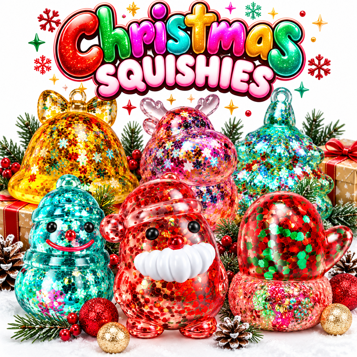 Christmas Squishies colorful group cover