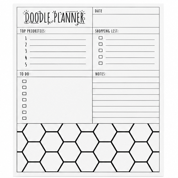 Doodle Planner interior honeycomb design