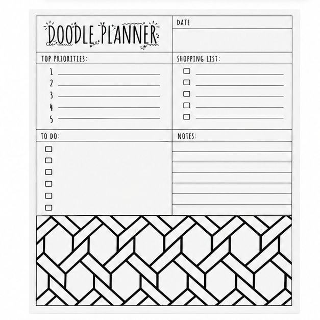 Doodle Planner interior interlocking pattern