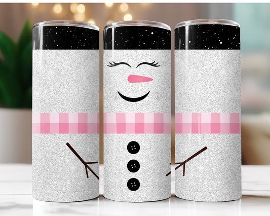 Pink Scarf Snowman