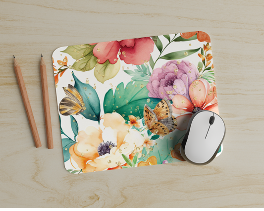 Glitter Floral Mouse Pad