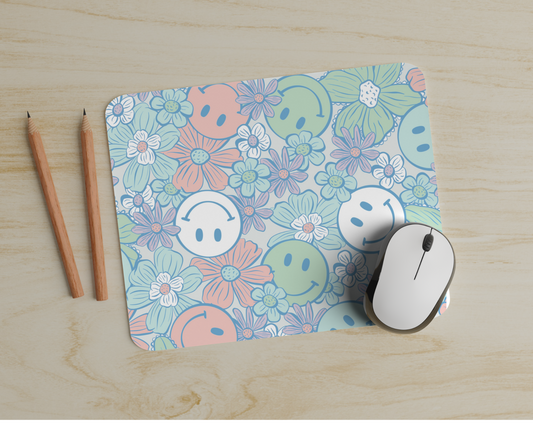 Pastel Smiley Face Mouse Pad