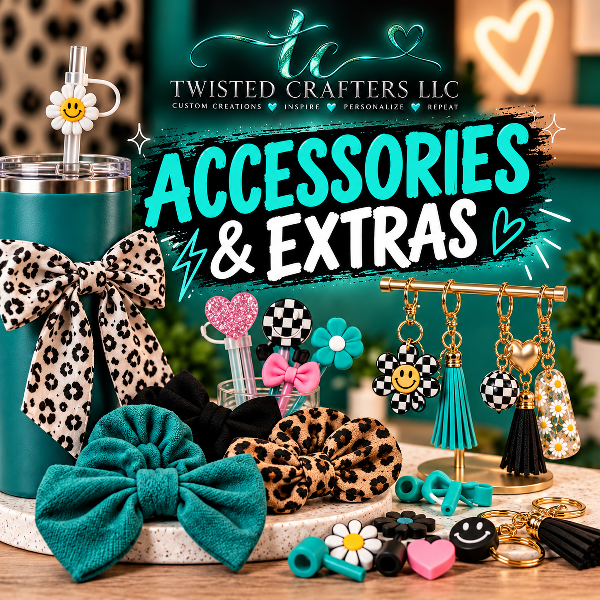 Accessories and Extras colorful boutique supplies and keychains category cover