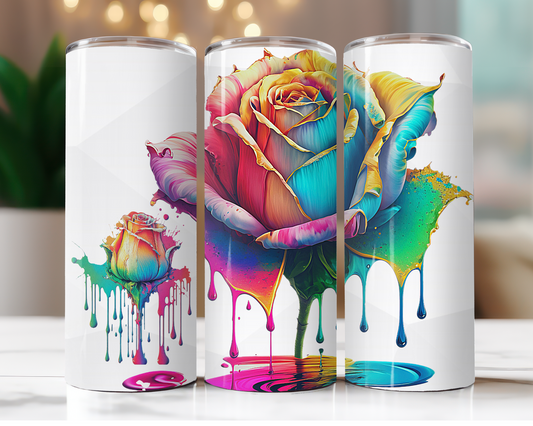 Dripping Rainbow Rose