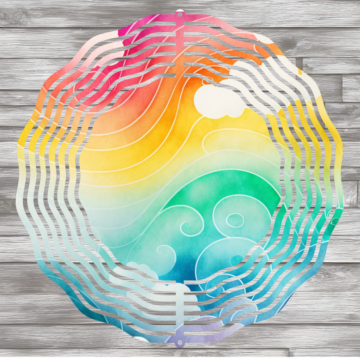 Rainbow Clouds Wind Spinner