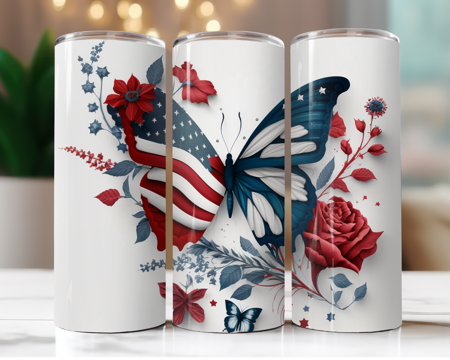 Red White and Blue Butterfly